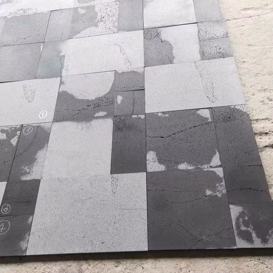 Hainan Marching Ants Lines Dark Black Basalt Stone Paving Tiles French Pattern