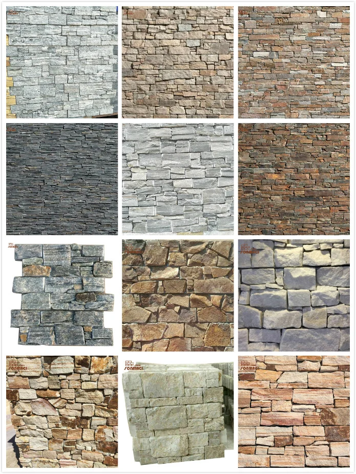 Cheap Natural Cement Back Slate Stone Ledger Wall Panel Cladding