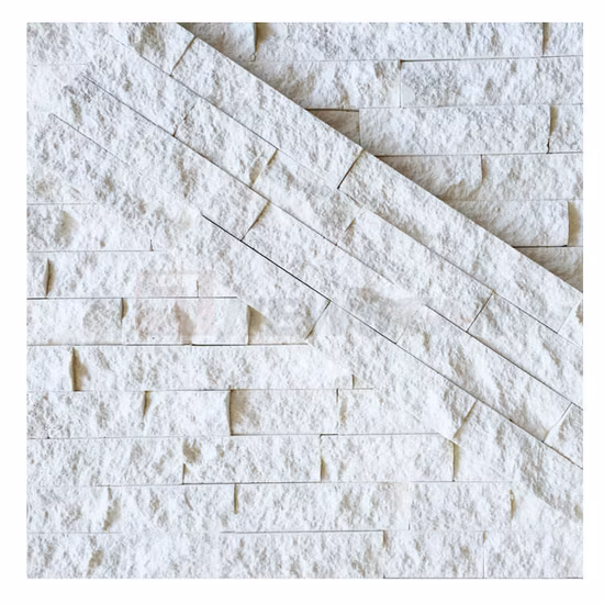 Calcaire blanc empilé par tuile en pierre de rebord de décoration de mur intérieur
